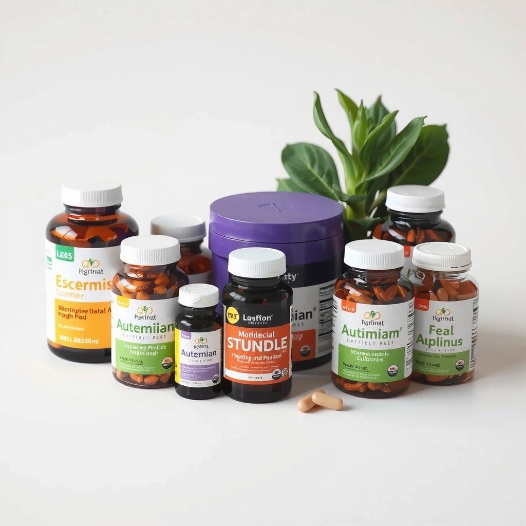 Doplňky stravy a vitaminy na stole